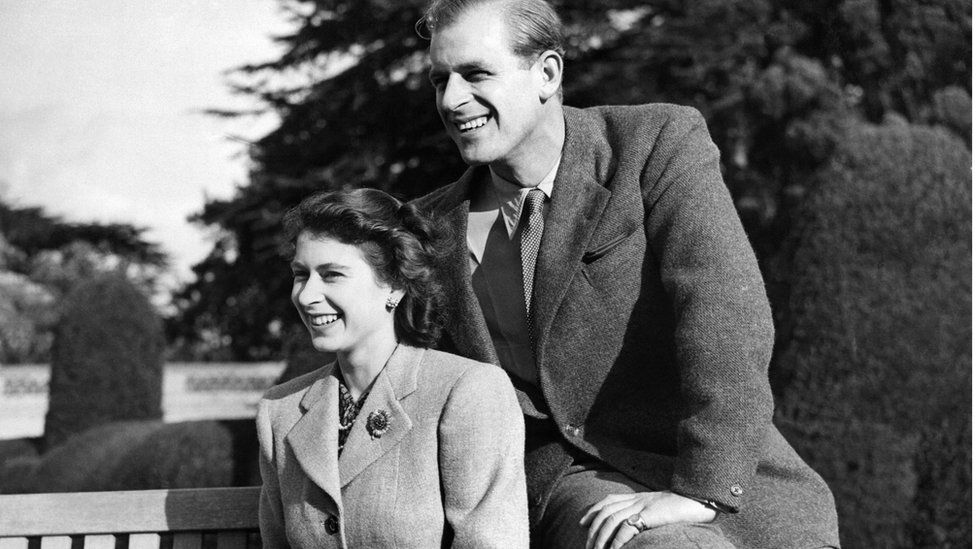 The young Queen and Prince Philip