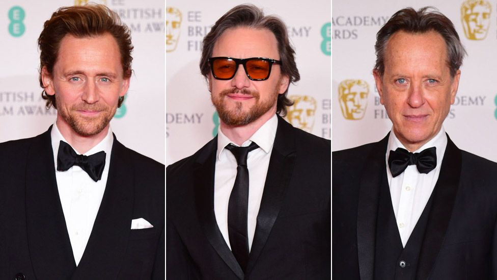 Left-right: Tom Hiddleston, James McAvoy and Richard E Grant