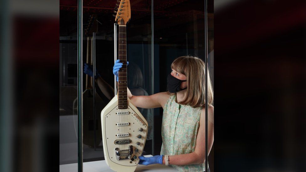 Vox Phantom VI teardrop guitar, once owned by Joy Division’s Ian Curtis