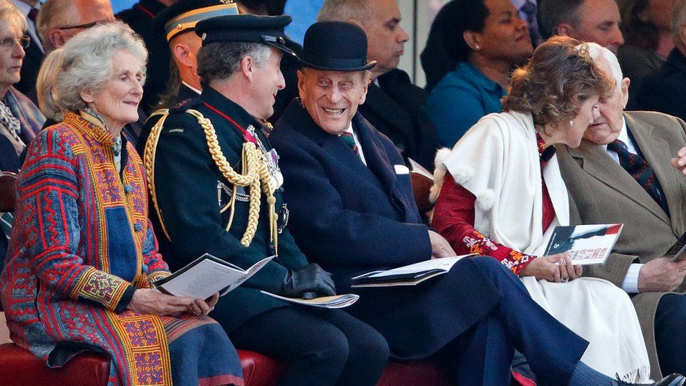 General Sir Nick Carter, Chief of the General Staff and Colonel-Commandant of The Rifles accompanies Prince Philip, Duke of Edinburgh (in his role as Colonel-in-Chief, The Rifles) as he attends the Rifles' Sounding Retreat on Horse Guards Parade on June 2, 2016 in London, England.