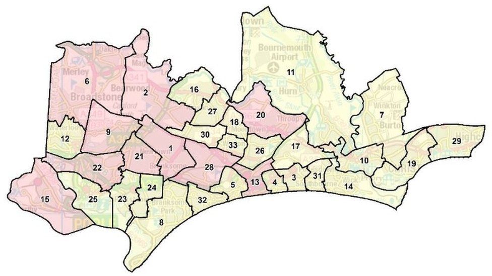 Proposed boundary map for Bournemouth, Poole and Christchurch