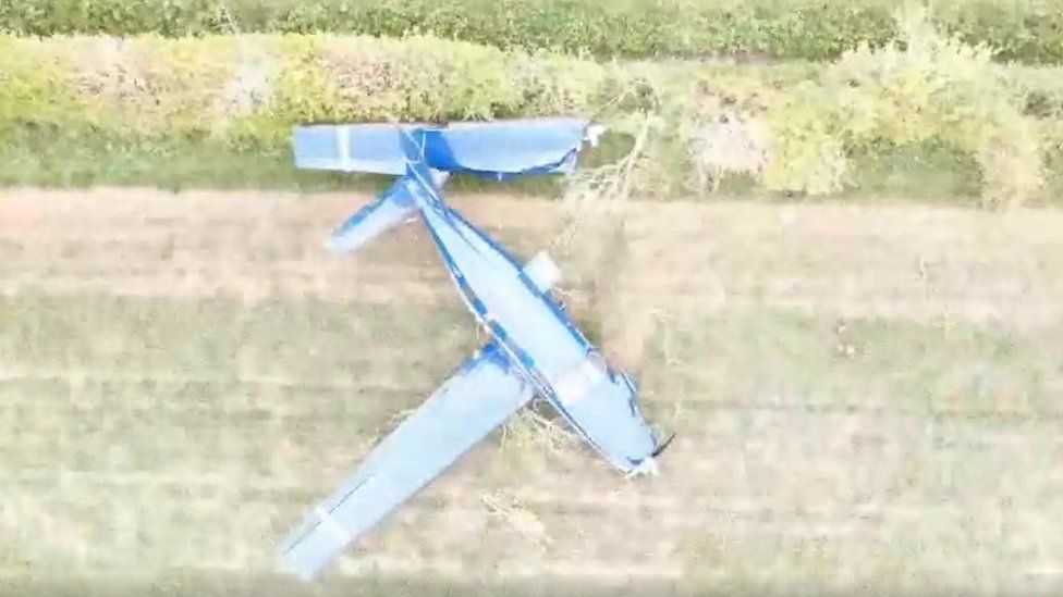 Electric plane crashed near Cranfield during battery test BBC News