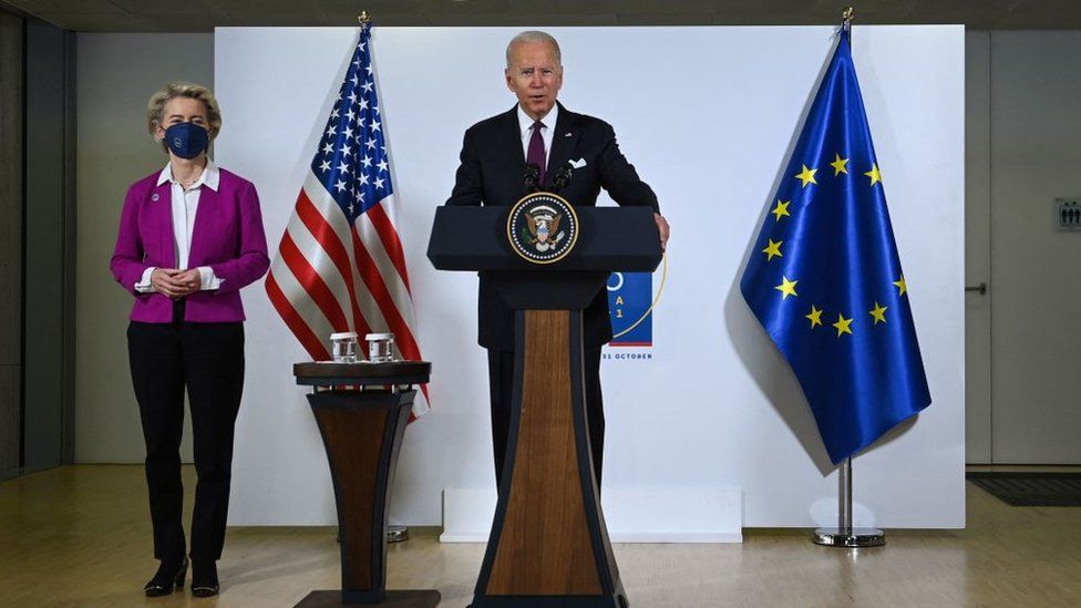 President Biden and head of the European Commission Ursula von der Leyen