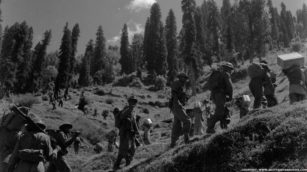 Indian soldiers in Kashmir in 1965