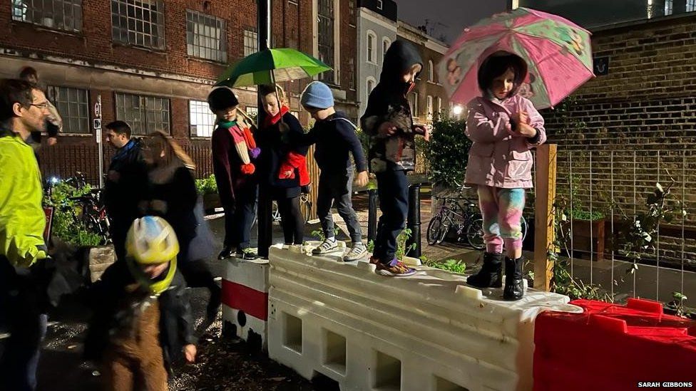 Tower Hamlets School children protest removal of 'popup playground