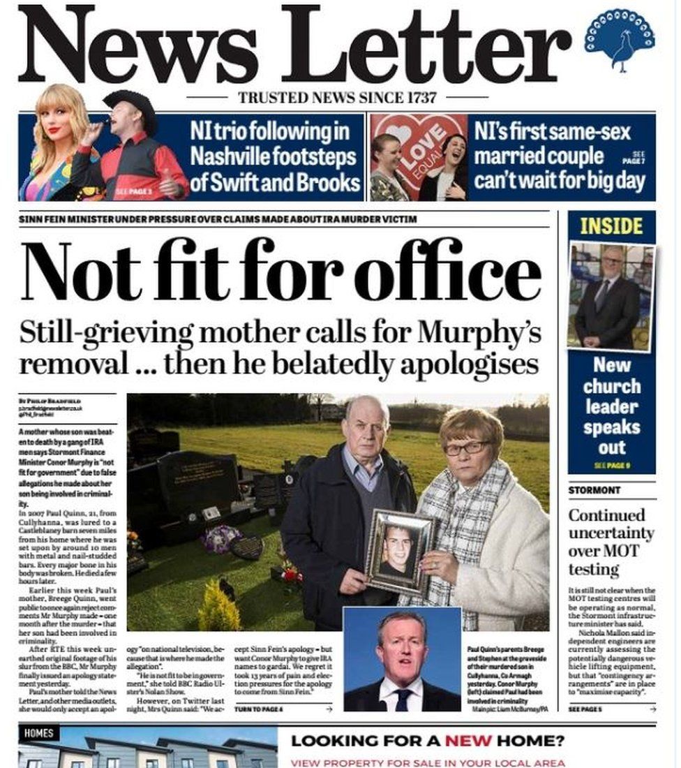 Front page of the News Letter