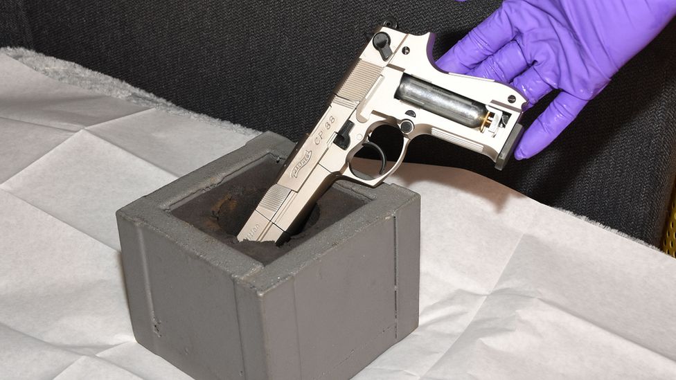 A handout photo issued by the National Police Chiefs' Council showing a gun seized in Operation Mille