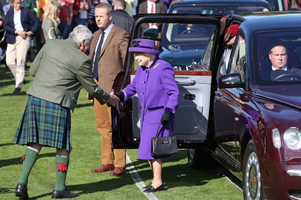 The Queen arriving at the games