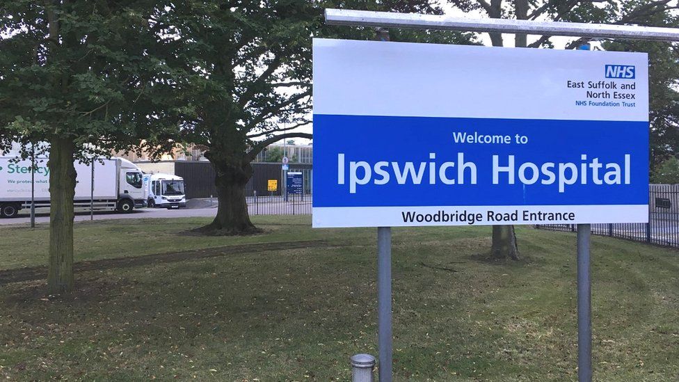 Ipswich Hospital sign