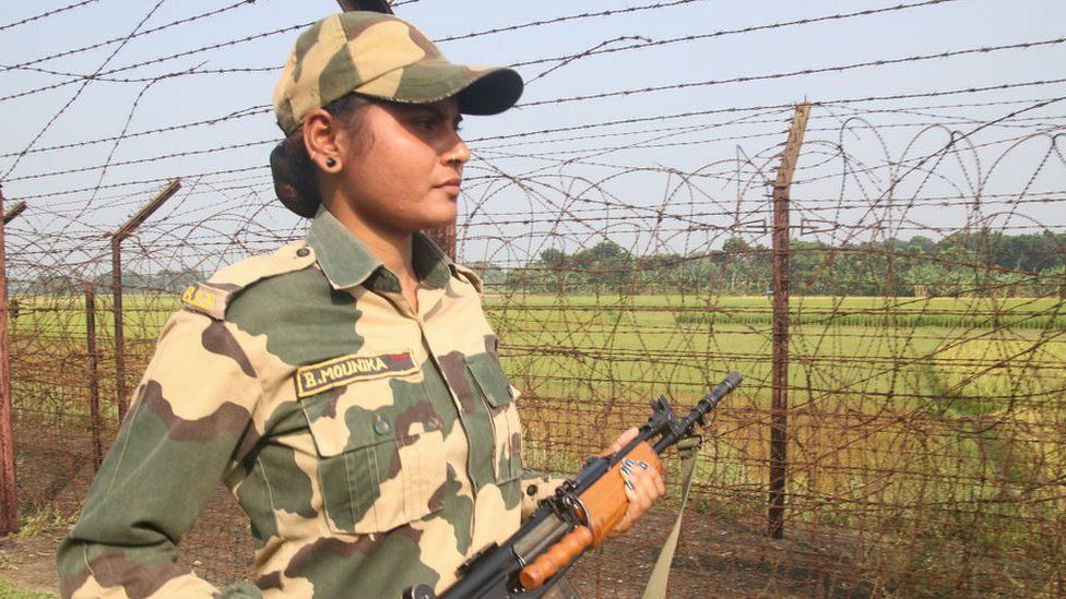 Border patrol in West Bengal near Kolkata
