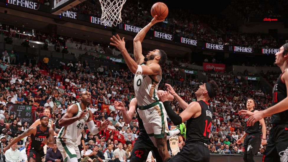 NBA: Jayson Tatum Leads Boston Celtics To Narrow Win Over Miami Heat ...