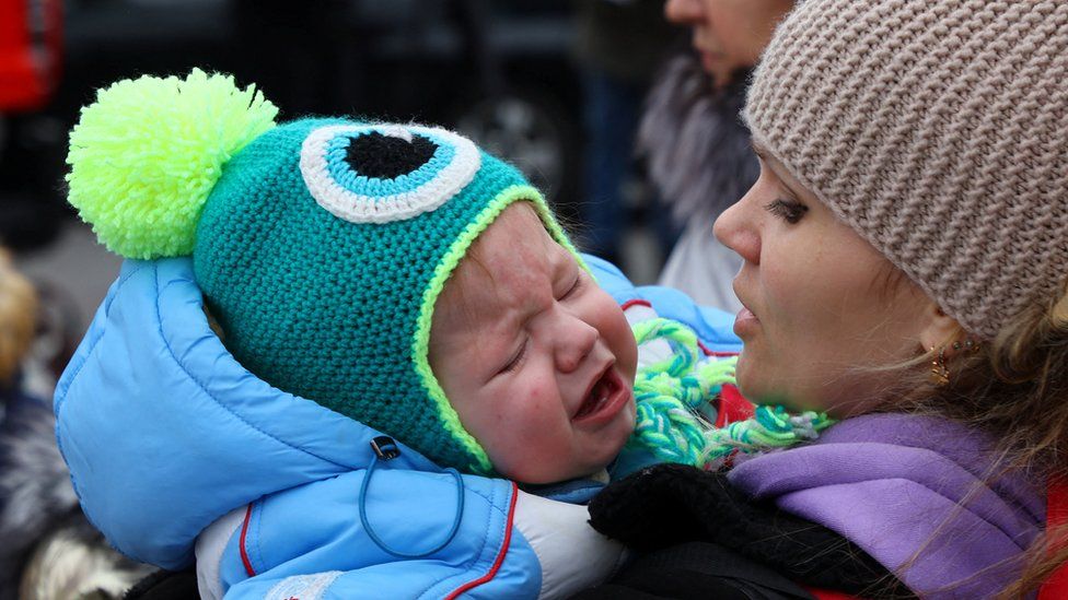 Ukrainian refugees in Przemysl, Poland, 6 March 2022