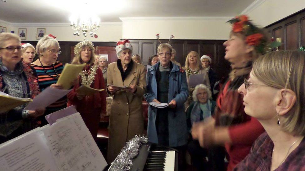 Christmas singing with a Sing Your Heart Out group