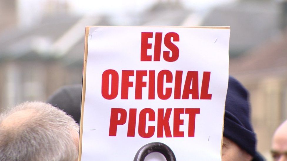 EIS strike placard
