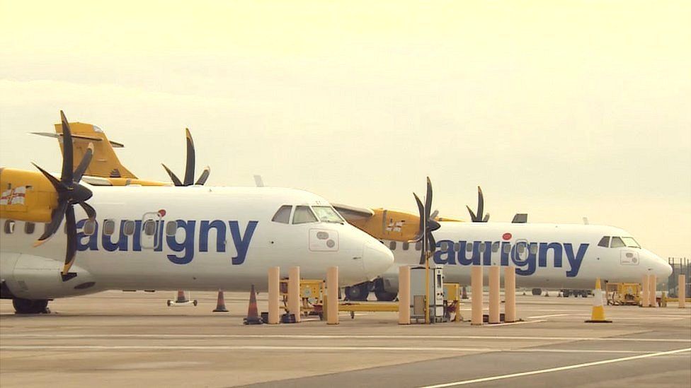Самолеты Aurigny ATR в аэропорту Гернси