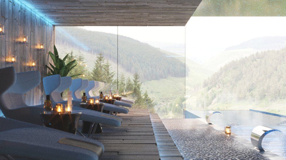 Artist impression of the proposed Afan Valley Adventure resort
