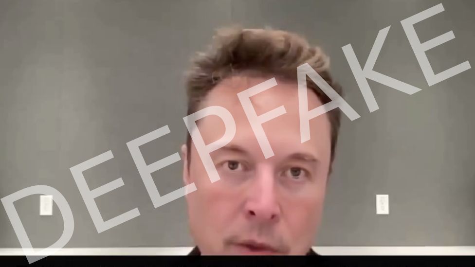 Still of Elon Musk showing an apparent third eye