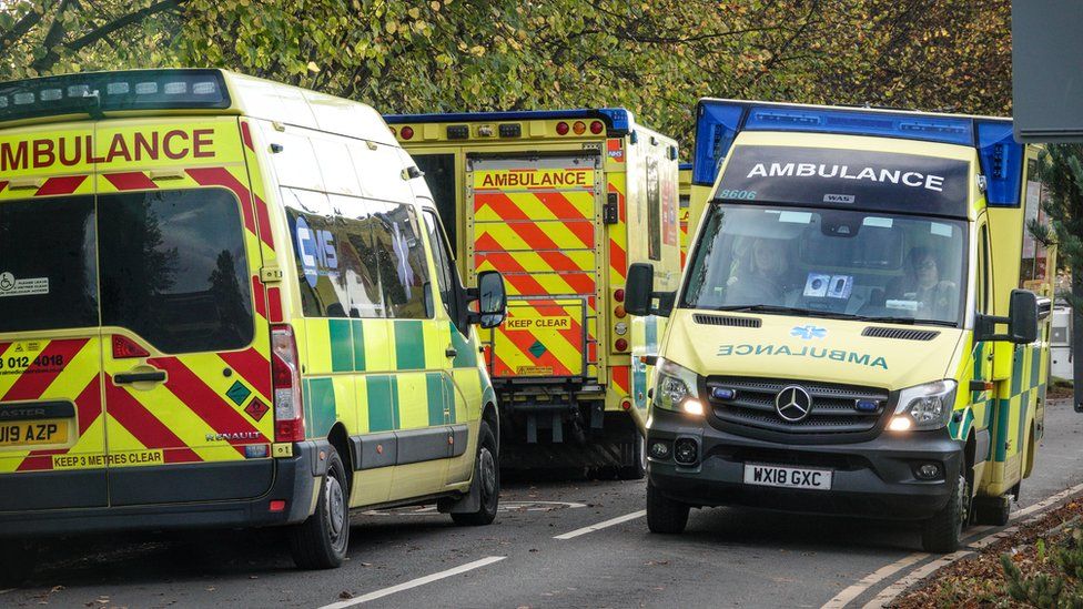 Ambulances queue outside Bath Royal United Hospital
