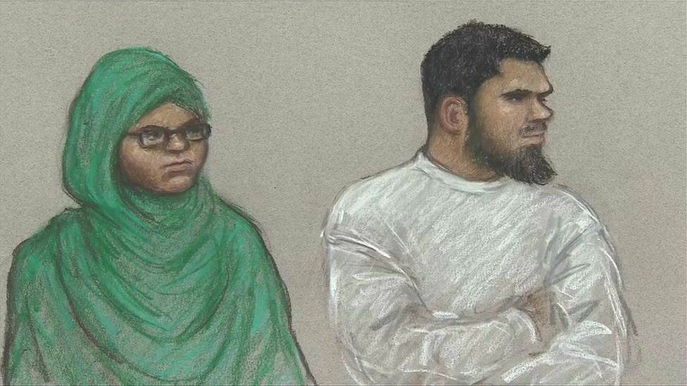 Court sketch of Rowaida El-Hassan and Munir Hassan Mohammed