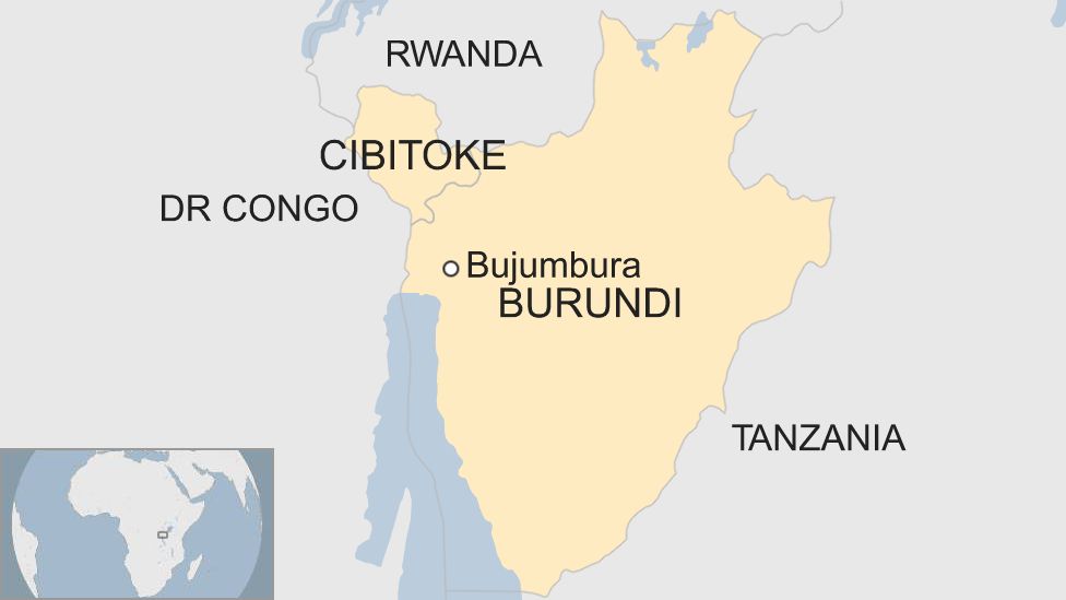 Map showing the location of Cibitoke province in Burundi