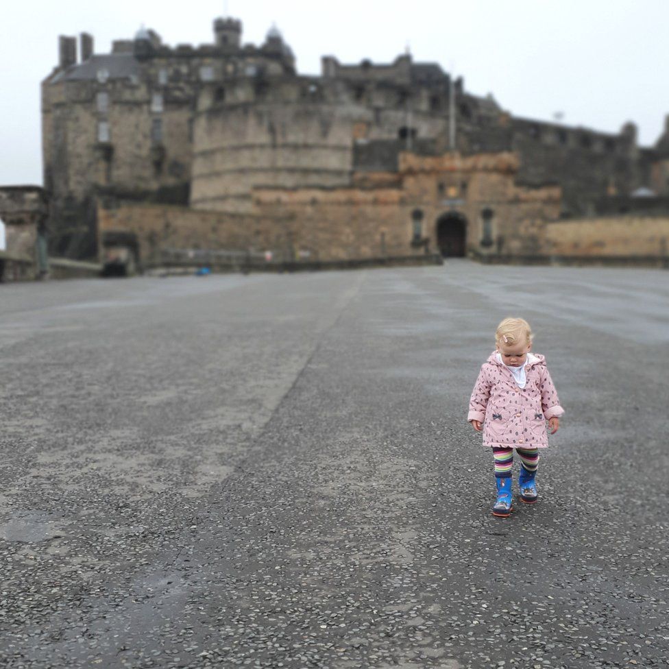 Girl at Edinburgh Castle