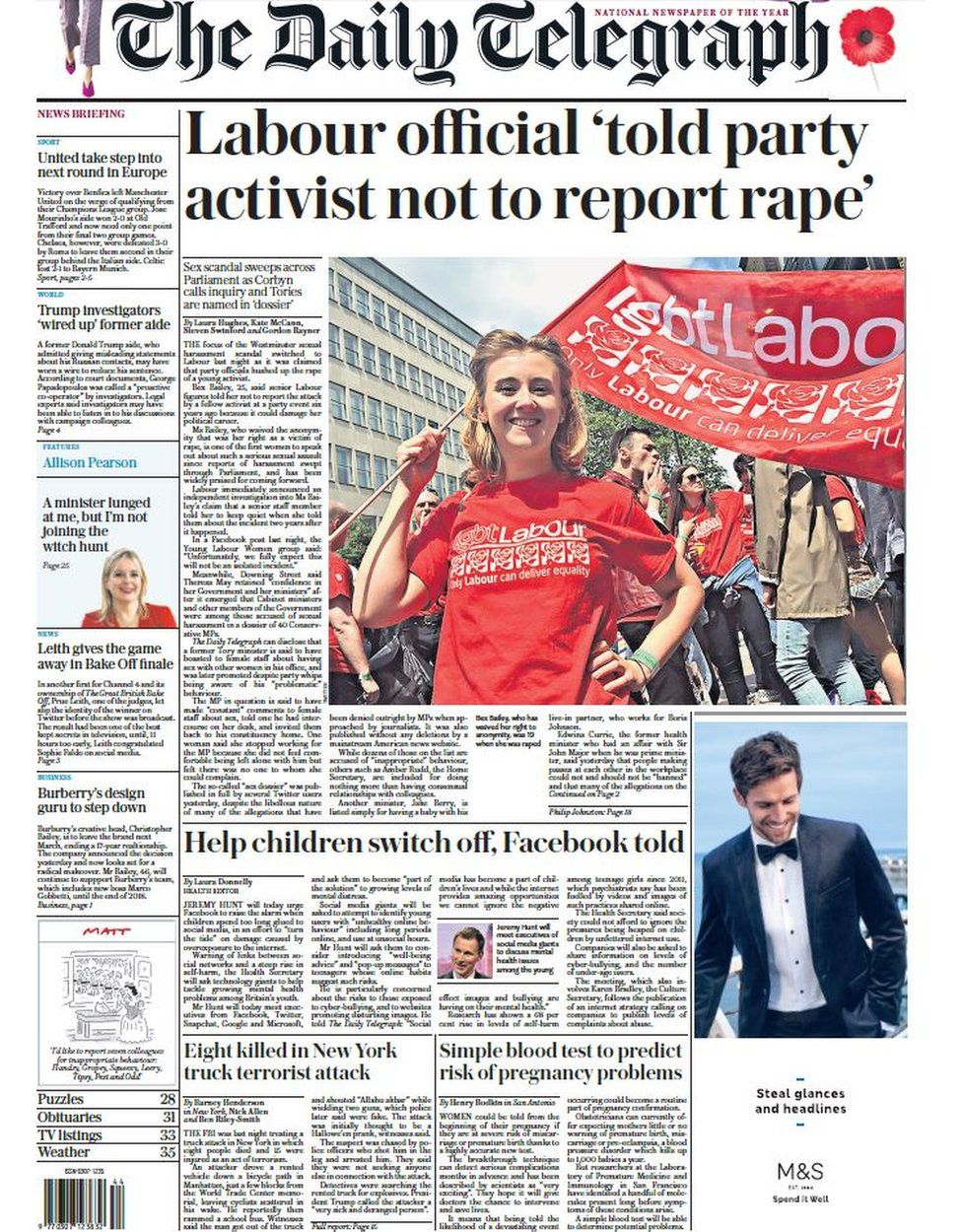 The papers: Labour 'covered up' rape claims - BBC News