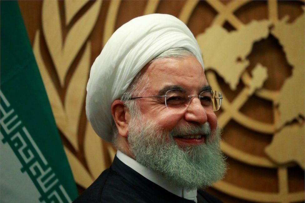 Iran's President Hassan Rouhani seen at a meeting on the sidelines of the annual UN General Assembly in New York on 25 September 2019.