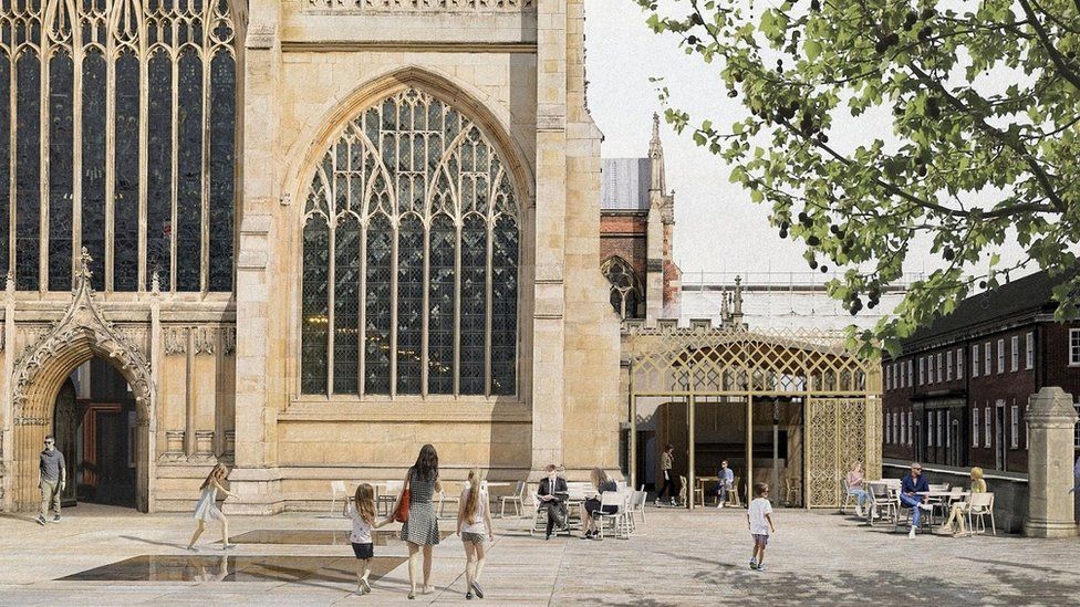 Artist impression of Hull Minster and extension on side