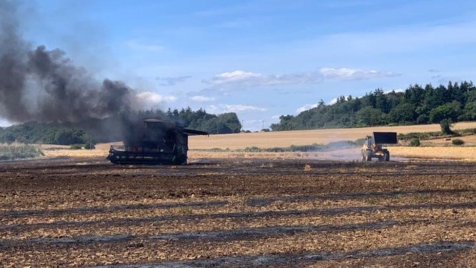 Farm equipment was damaged during a recent fire in Gloucestershire