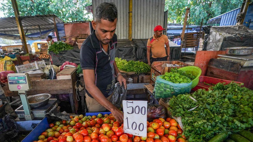 Vegetable Seller in Pettah. August 25, 2022 Colombo, Sri Lanka.