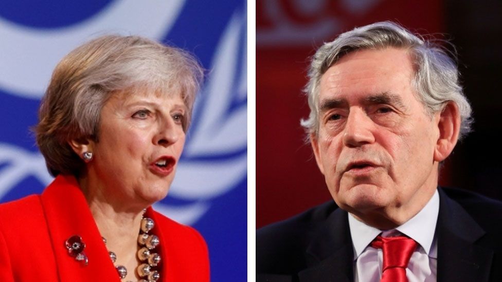 Theresa May and Gordon Brown