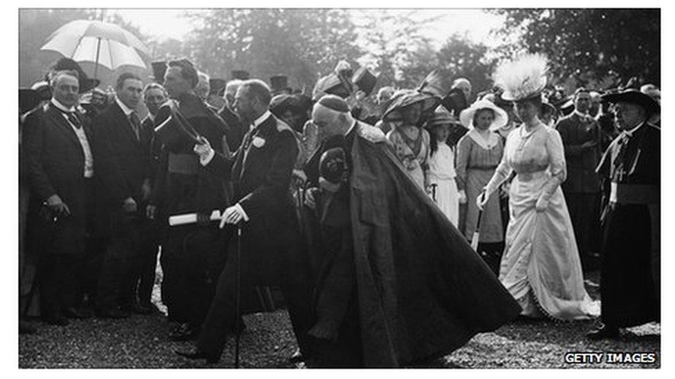King George V and Queen Mary in Maynooth, Co Kildare during a visit to Ireland in July 1911