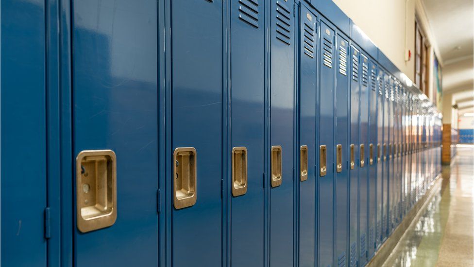 Lockers in school