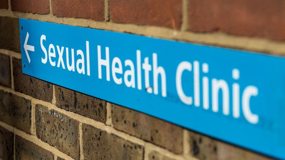 Sign to a sexual health clinic