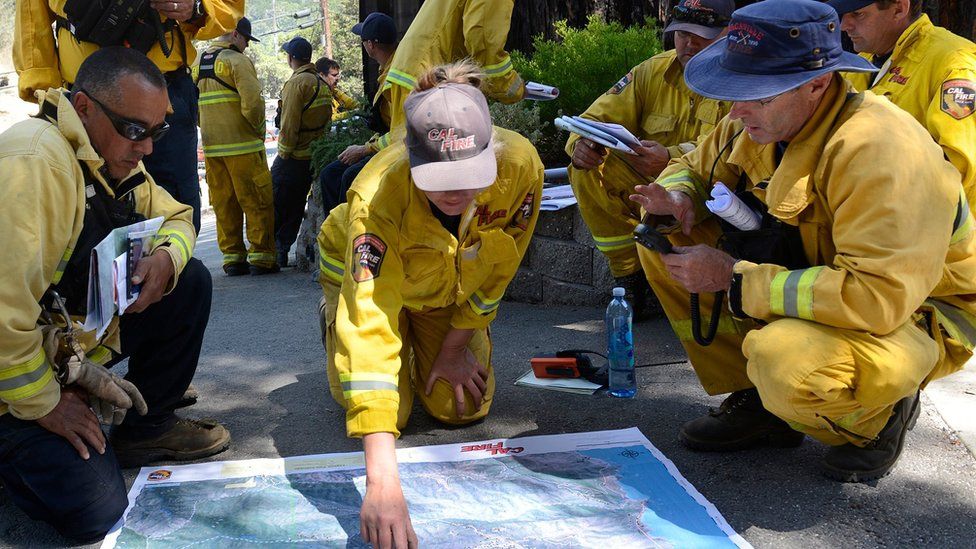 Firefighters in the Big Sur region