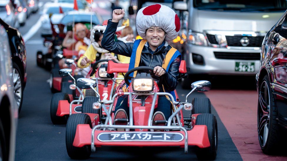 A motorised go-kart tour in Tokyo