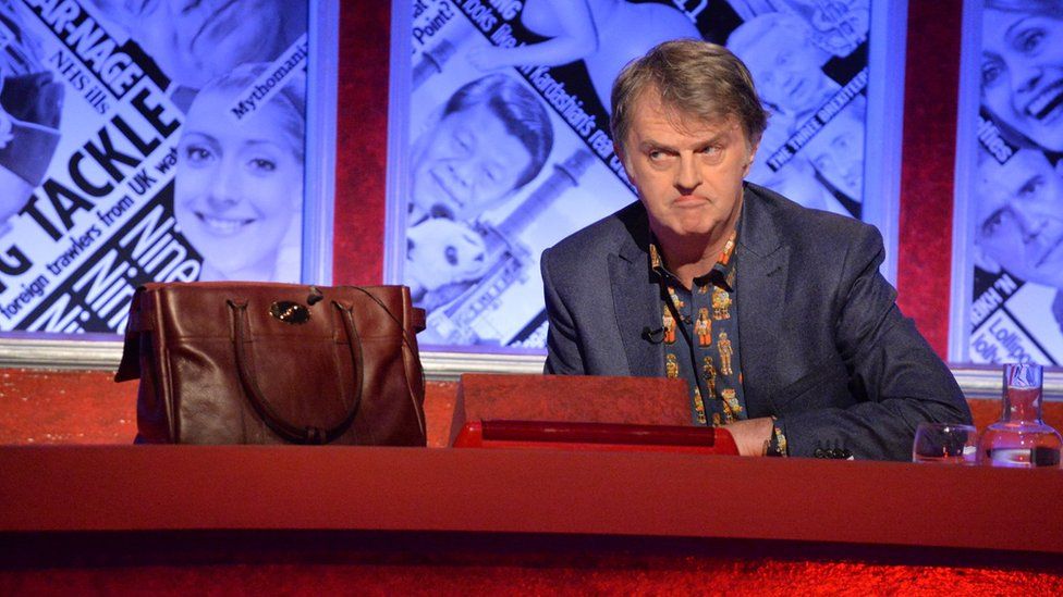 Paul Merton and a leather handbag on Have I Got News For You