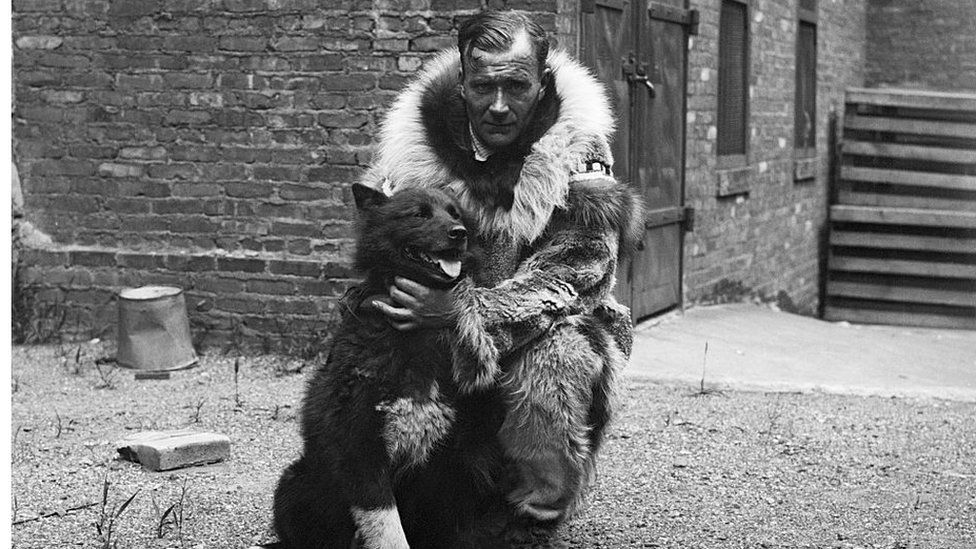 Balto the sled dog and his owner Norweigan-American breeder Leonhard Seppala