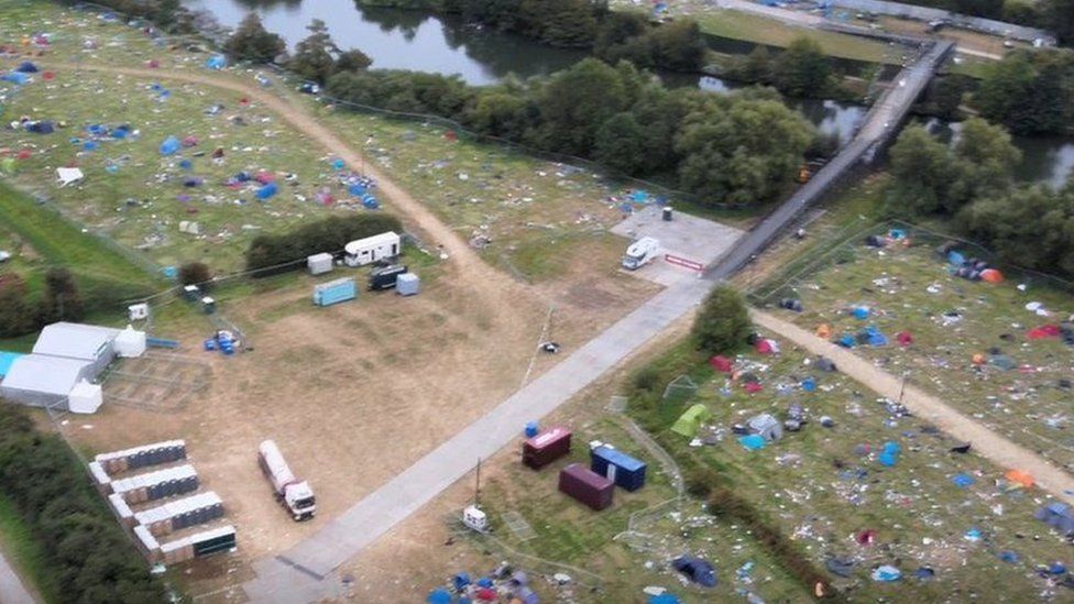 Tents left behind at Reading Festival
