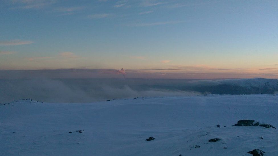 Smoke plume camera from the summit of Munro mountain, Stuc a'Chroin