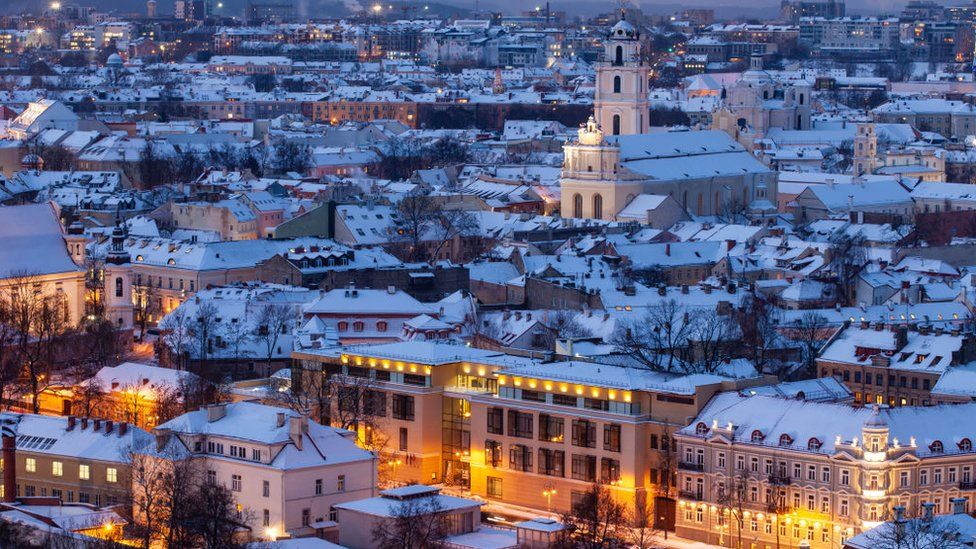 Winter dawn in Vilnius