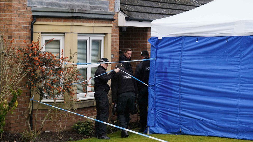 Police activity outside Mr Murrell's home
