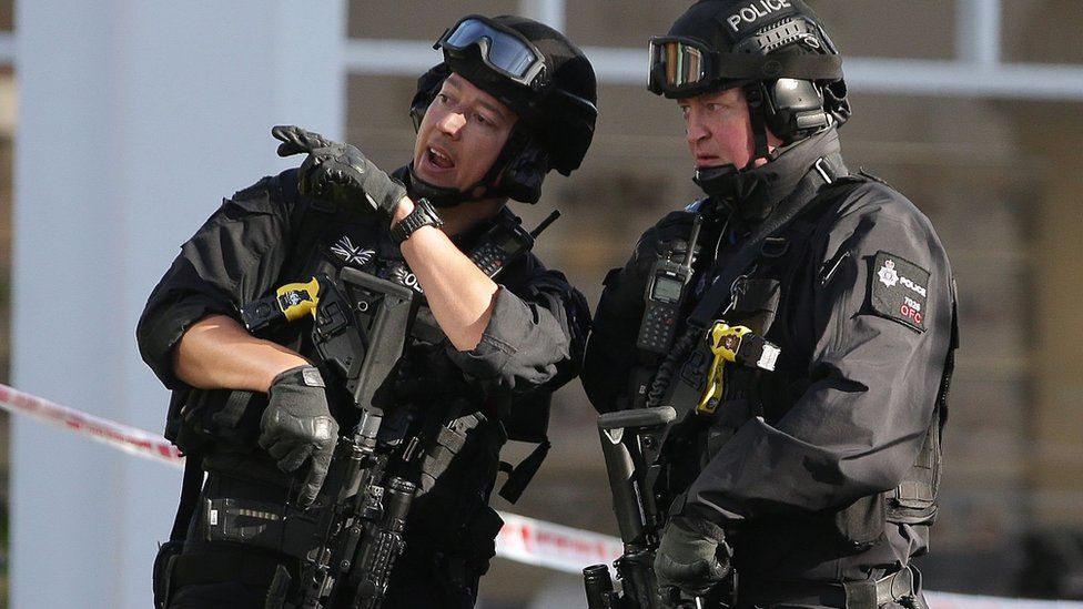 Two armed police officers