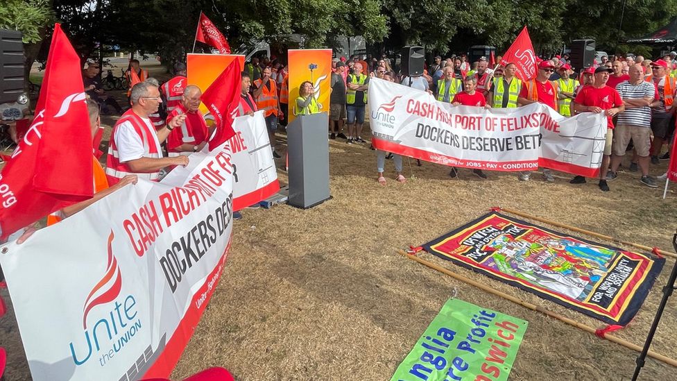 Felixstowe picket line