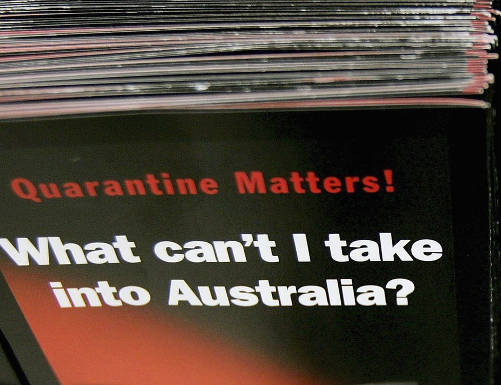A quarantine sign in Australia