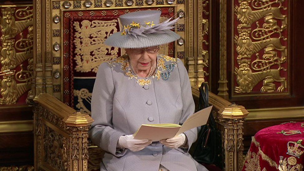 The Queen delivers the speech from the throne in the House of Lords