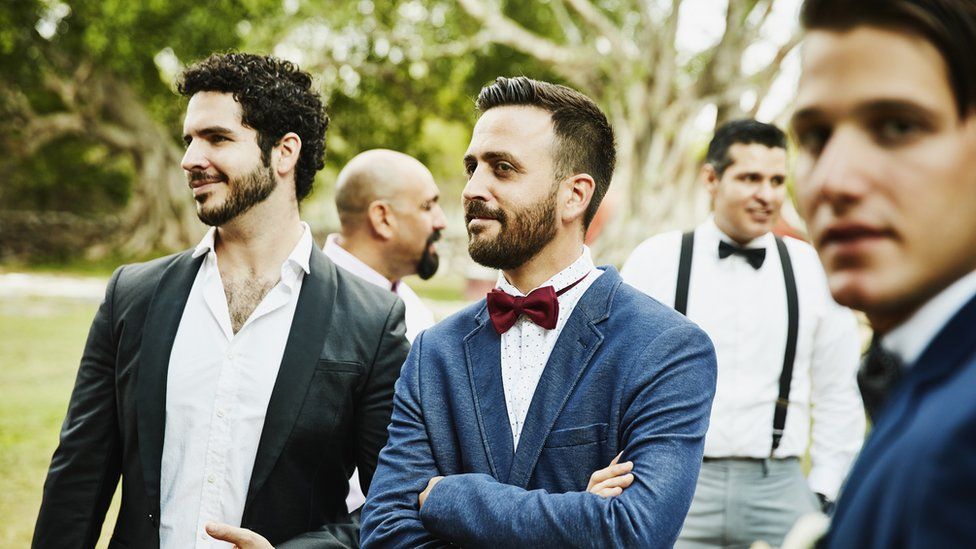 Men at a wedding