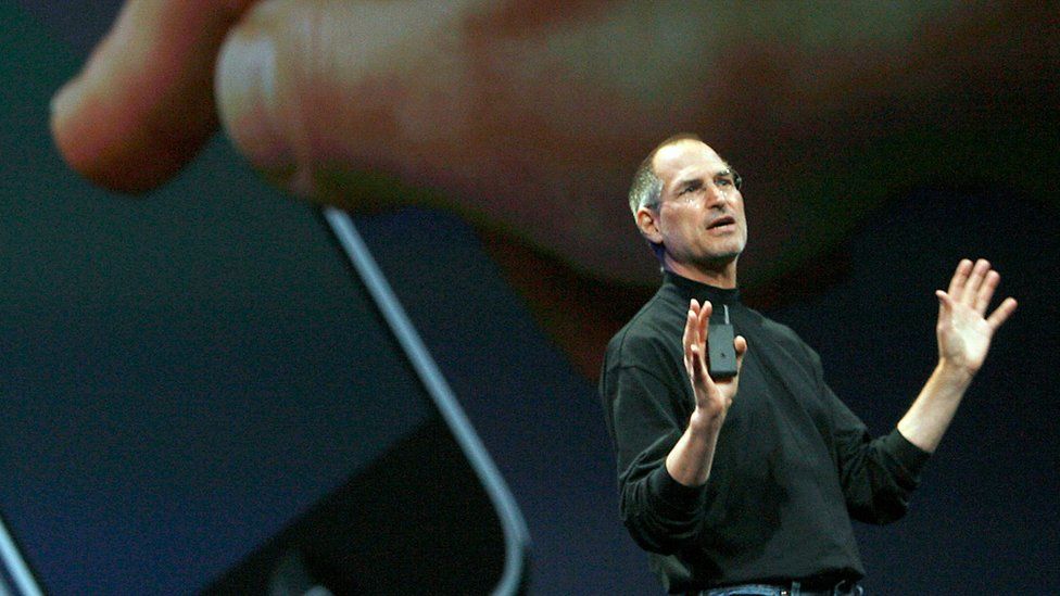 Steve Jobs unveiling the first iPhone in 2007