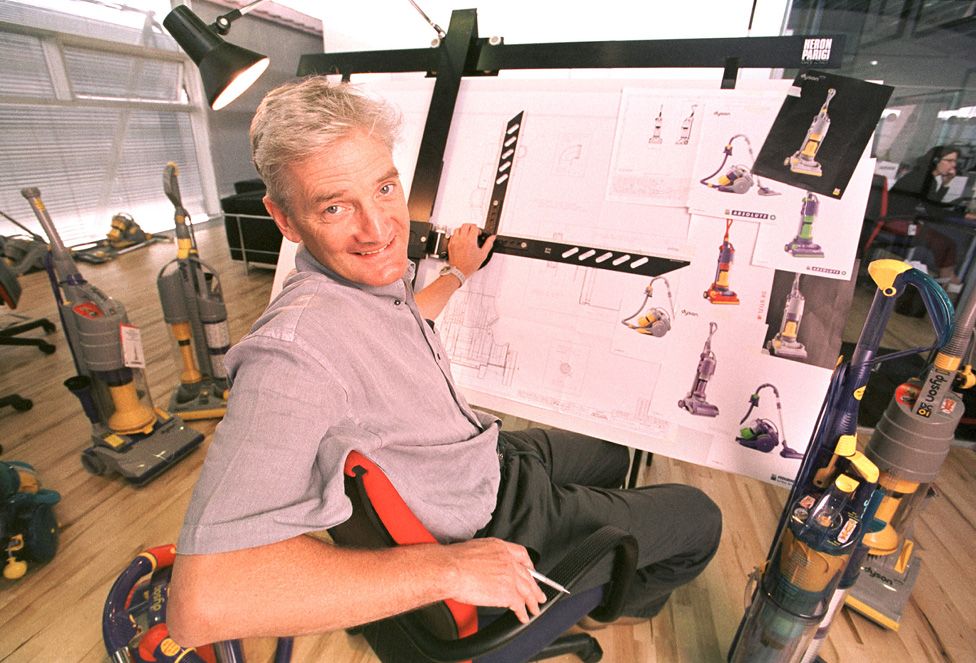James Dyson at the drawing board in 2000
