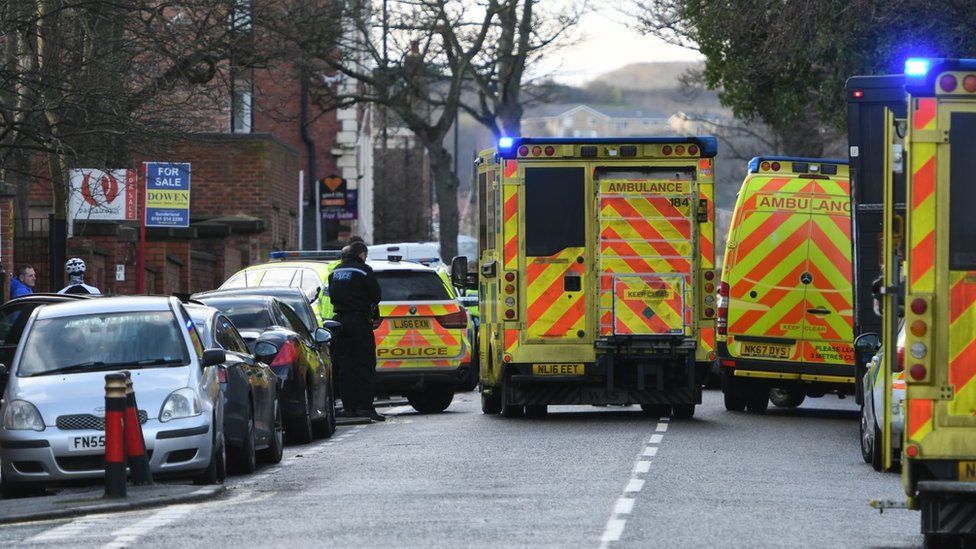 Ambulances at the scene